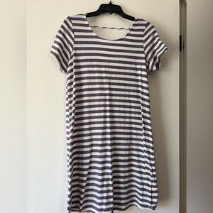 Lavender striped T shirt dress